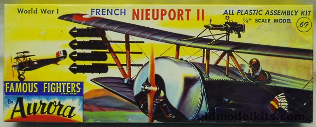 Aurora 1/48 French Nieuport II, 101-69 plastic model kit